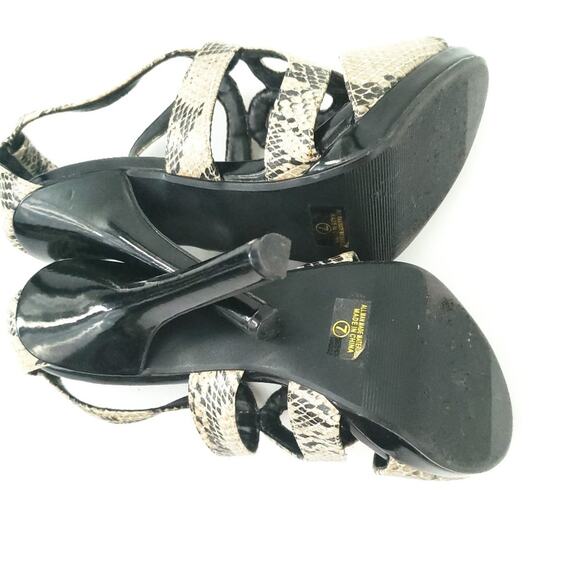 Paprika Snakeskin Reptile Print Peep Toe Heels Women Size 7 Animal Print - Picture 6 of 7